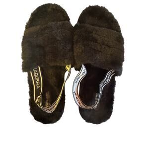 Koolaburra by UGG Girls Fuzzy Slide Slippers Black Size 4 Cozy Faux Fur
